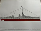 Large Vintage 1970s Colour Print Of  H m s   Orion Battleship 1912