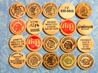 Lot Of 20 Different Vintage Free Drink Wooden Nickels Token Coin Collection