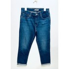 Levi s Boyfriend Jeans Blue Denim Rolled Up Cropped Pants Casual Women s 30