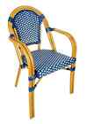 French Bistro Patio Dining Chair With Arms By Chivari  Woven Wicker