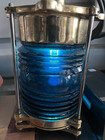 Antique Brass Nautical Maritime Ship Boat Light Lamp Blue Glass Lantern 12 
