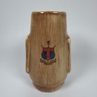 Vtg Tiki Mug Big Bug Eye Maori Hawaiian Brown Wood Grain 60s Retro Hartcrest