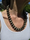 158g Vintage Navajo Pearl Saucer Bead 21mm Handmade Sterling Silver Necklace 23 