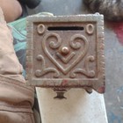 Vintage  state Safe  Cast Metal Still Coin Bank With Coin Slot And Door