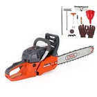 22  68cc Gasoline Chainsaw Cutting Wood Gas Sawing Aluminum Crankcase Chain Saw 