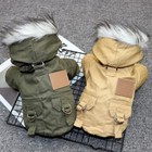 Winter Pet Dog Jacket With Harness Rope Warm Waterproof Small To Large Bulldog