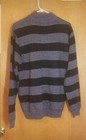 Ecko Unltd unlimited Y2k Heavy Striped Grey   Black Pull Zip Sweater Size Large