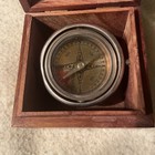 Vintage Nautical Gimbal Compass With Original Wood Box