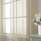 Taupe Sheer Curtains 84 Inches Long 2 Panels Set  Semi Transparent Voile Rod Poc