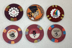 Vintage  5 Gaming Chips Lot Of 6 Historical Las Vegas Nevada Hotels And Casinos