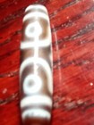 Pre-1800s Indo tibetan Old Agate 3 Eye Motif Dzi Bead 13 58mm