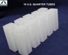 10 Square Quarter Tubes   Archival Quality   Plastic Coin Tubes By Lighthouse