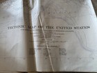 Vintage Tectonic Map Of The United States - Color - Large Geology 1944