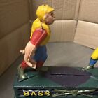 Vintage Cast Iron Baseball Mechanical Coin Bank 7  Tall  Fully Functional