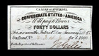 1861 Confederate States Of America Csa  40 Dollar Civil War Bond Coupon X 2