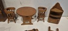 Vintage Dollhouse Miniature Lot Wood Furniture Kitchen Bathroom Den Beds 20 Pcs