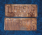 1937 Alabama License Plate Plates Pair   Set