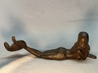 Vintage Cast Iron 9 1 4  Mermaid Statue Figurine