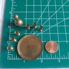 Vtg Dollhouse Miniature 8 Pc Brass Wine Set Tray Goblets   Decanter 1  12 Scale