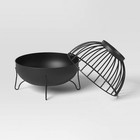 Wood Burning Cutout Round Outdoor Fire Pit Black - Threshold
