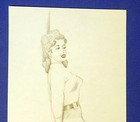 Original Pin Up Art Pencil Drawing  1950s-60s annonymous Professional Artist a 