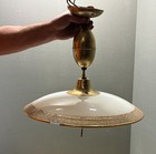 Mcm Atomic Pull Down Retractable Light Fixture Vintage Pendant Ufo Saucer Eames