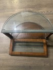 Unique Antique Curved Glass Countertop Display Case For Collectibles