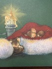 Vintage Hallmark Christmas Card Sleeping Mice Santa Hat Px 130-2 Unused