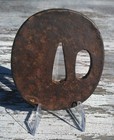Vintage Estate Marugata Mimi Old Tsuba With Gold Accents