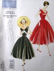 Vogue Vintage 1950 s Retro Full Skirt Tea Dress Sew Pattern V1172 Sz 6-12 14-20