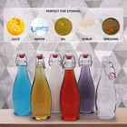 Nevlers Set Of 6   17 Oz Glass Bottle Set With Airtight Swing Top Stoppers      