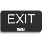 Exit Sign- Exit Sign With Braille And Raised Letters  White Base horizontal
