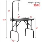 32  Portable Pet Dog Grooming Table Foldable W  Large Adjustable Arm noose Black