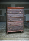 Antique Apothecary Cabinet Wood Drawer Map Flat File Industrial Vintage Chest