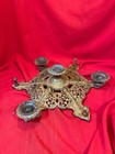 Antique Ornate Art Nouveau Brass Plated Cast Iron Solar Brand Ceiling Fixture