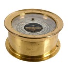 Antique French Am Face Case Brass Barometer