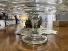 Indiana Glass Pedestal Cup Cake Plate Teardrop Scalloped Edge Vintage Mcm