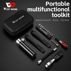 West Biking Bike Repair Tool Kit Ratchet Wrench Pump Tire Lever Storage Bag