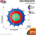 Gsi Kids Rainbow Play Parachute 12ft Indoor Outdoor Toy Tent Gymnastic Cooper   