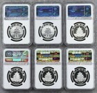 China 1993-1998 5 Yuan 1 2 Ounce Oz Silver Panda 7 Coins Set All Bu Ngc Ms69 Lot