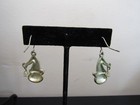 Adorable Silver Tabby Cat Kitten Santa Claus Dangle Drop Earrings