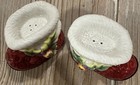 Fitz   Floyd Vintage Christmas Santa Boots Ceramic Salt   Pepper Shakers