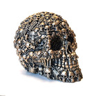 Skull Brass Color With Skulls Figurine Statue Skeleton Halloween