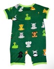 Unisex Bamboo Baby Romper With Zipper - Zoo Animals - Sizes 0-24 Months