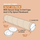 Shipping Tubes 3  W X 12  L  24-pack   Cardboard Mailing Tube For Packing  Shipp