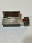Vintage Lipstick Holder  Case  800 32g Silver Floral Etched Cobalt Blue Stone 