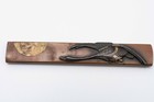 Kozuka Japanese Antique Made By Haruaki        Copper Moon And An Egret Design