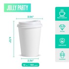  100 Pack  12 Oz Disposable Paper Coffee Cup With Lids  Hot cold Beverage Dri   
