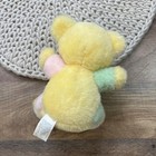 Vintage Dan Dee Pastel Teddy Bear Plush Stuffed Animal 6  Yellow Pink Green