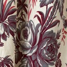 Antique French Curtain C1880 Cotton Gray Sienna And Faded Red Large